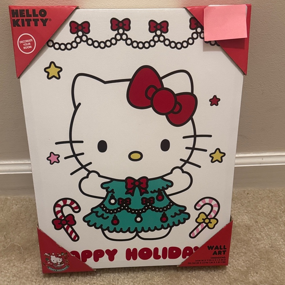Hello Kitty Festive Wall Art - Red and Green